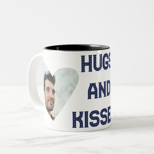 Hugs en Kisses Tweekleurige Koffiemok (Voorkant links)