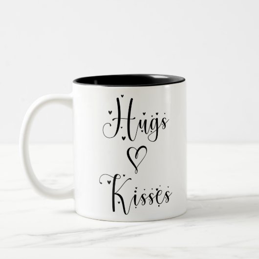 Hugs en Kisses Tweekleurige Koffiemok (Links)