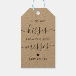 Hugs en Kisses uit onze kleine Misses, New Baby Cadeaulabel