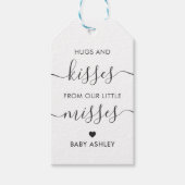 Hugs en Kisses uit onze kleine Misses, New Baby Cadeaulabel (Voorkant)