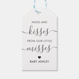 Hugs en Kisses uit onze kleine Misses, New Baby Cadeaulabel