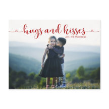 Hugs en Kisses Valentijnsdag Foto Briefkaart