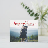 Hugs en Kisses Valentijnsdag Foto Briefkaart (Staand voorkant)