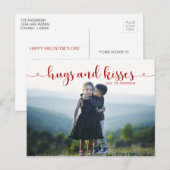 Hugs en Kisses Valentijnsdag Foto Briefkaart (Voorkant / Achterkant)