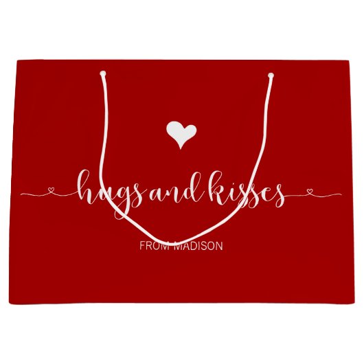 Hugs en Kisses Valentijnsdag Groot Cadeauzakje (Voorkant)