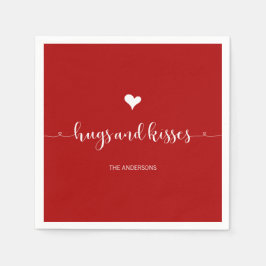Hugs en Kisses Valentijnsdag Paper Napkins Servet
