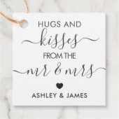 Hugs en Kisses van de heer en mevrouw Label, Kraft Bedankjes Labels (Voorkant)