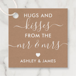 Hugs en Kisses van de heer en mevrouw Label, Kraft Bedankjes Labels