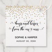 Hugs en Kisses van de heer & mevrouw Hearts Confet Bedankjes Labels (Achterkant)