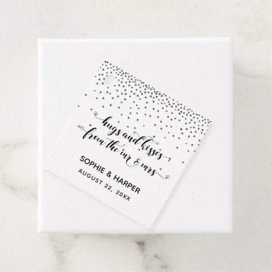 Hugs en Kisses van de heer & mevrouw Hearts over S Bedankjes Labels (In situ)