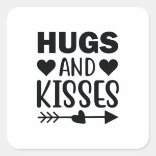Hugs en Kisses Vierkante Sticker