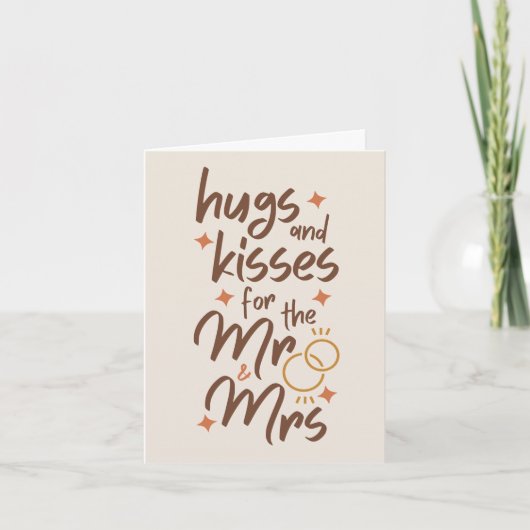 Hugs en Kisses voor de heer en mevrouw Wedding Gre Kaart (Voorkant)