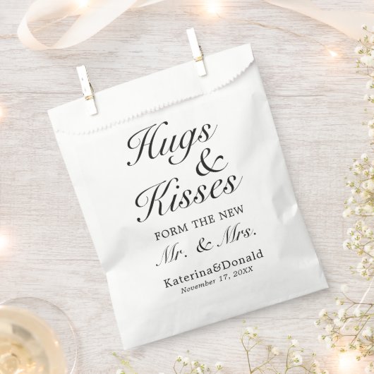 Hugs en Kisses Wedding Favor Bags Bedankzakje (Geknipt)