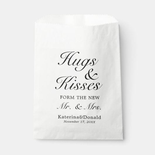 Hugs en Kisses Wedding Favor Bags Bedankzakje (Voorkant)