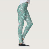 Hugs en Kisses Word Cloud Blauwgroen ID286 Leggings (Rechts)