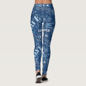 Hugs en Kisses Word Cloud Blue ID286 Leggings (Achterkant)
