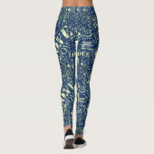 Hugs en Kisses Word Cloud Retro Blue ID286 Leggings (Achterkant)