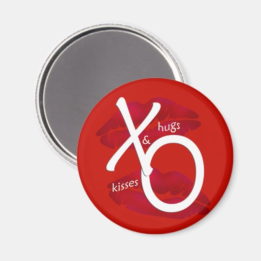 Hugs en Kisses XO Kiss Magnet (Voorkant / Achterkant)