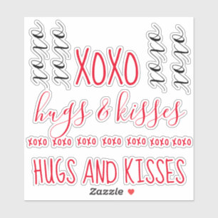 Hugs en Kisses xoxo Stickers