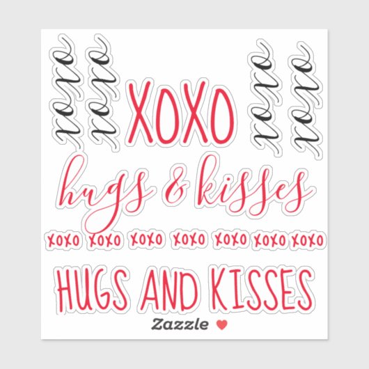 Hugs en Kisses xoxo Stickers (Vel)