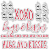 Hugs en Kisses xoxo Stickers (Voorkant)