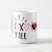 Hugs en kisses y'all koffiemok (Voorkant links)