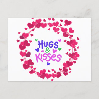 Hugs en kussen voor valentijn briefkaart