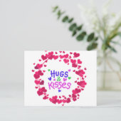 Hugs en kussen voor valentijn briefkaart (Staand voorkant)