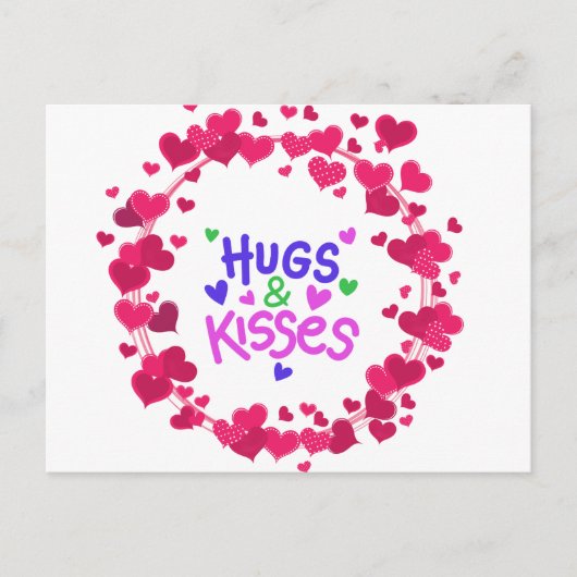 Hugs en kussen voor valentijn briefkaart (Voorkant)