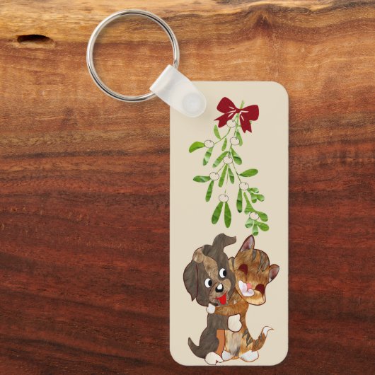 Hugs en mistletoe-toetsen sleutelhanger (Voorkant)