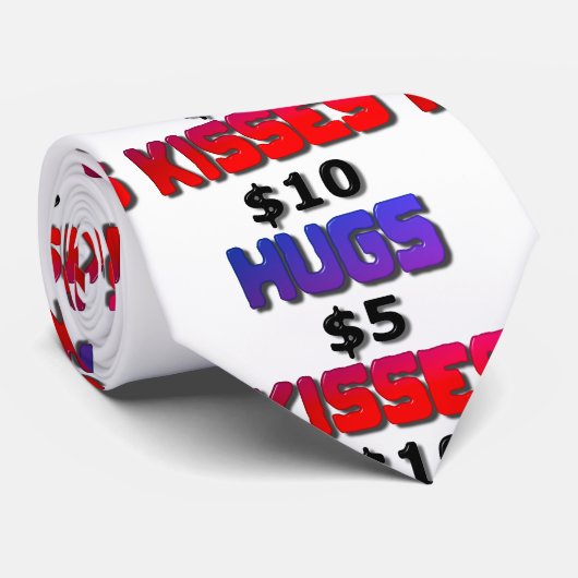 Hugs Five Dollars Kisses Ten Stropdas Dollars (Opgerold)