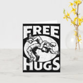 Hugs Funny Wrestling Humor Wrestler Wrestle Men Wo Kaart (Gele Bloem)