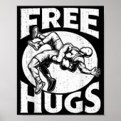 Hugs Funny Wrestling Humor Wrestler Wrestle Men Wo Poster (Voorkant)