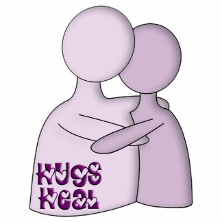 Hugs Heal Symbool Paars Staand Fotobeeldje