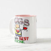 Hugs is het beste medicijn tweekleurige koffiemok (Voorkant links)