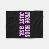 Hugs Just Ask Funny Sarcastic Joke Family  Fleece Deken (Voorkant (Horizontaal))