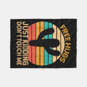 Hugs Just Kidding Don't Touch Me Cactus Humor Hugg Fleece Deken (Voorkant (Horizontaal))