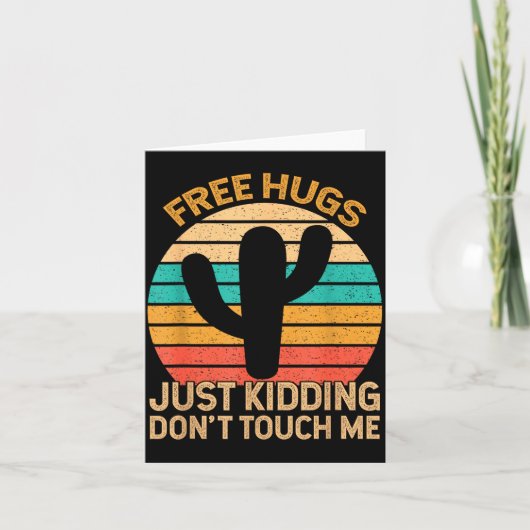 Hugs Just Kidding Don't Touch Me Cactus Humor Hugg Kaart (Voorkant)