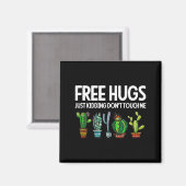 Hugs Just Kidding Don't Touch Me Funny Cactus Joke Magneet (Voorkant / Achterkant)