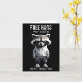 Hugs Just Kidding Don't Touch Me Racoon Workout Gy Kaart (Gele Bloem)