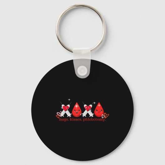 Hugs Kiss Phlebotomy Valentines Phlebotomist Lab T Sleutelhanger (Voorkant)