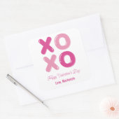 Hugs Kisses Balloon Letter Valentijn's Day Vierkante Sticker (Envelop)