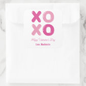 Hugs Kisses Balloon Letter Valentijn's Day Vierkante Sticker (Tas)