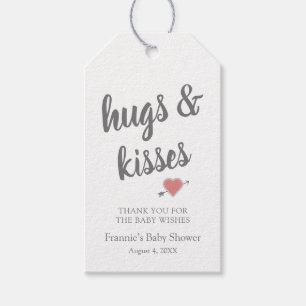 Hugs & Kisses bedankt je Baby shower Gift Labels Cadeaulabel