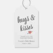 Hugs & Kisses bedankt je Baby shower Gift Labels Cadeaulabel (Achterkant)