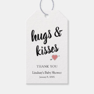 Hugs & Kisses bedankt je Baby shower Gift Labels Cadeaulabel
