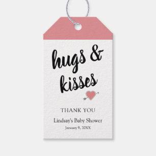 Hugs & Kisses bedankt je Baby shower Gift Labels Cadeaulabel