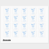 Hugs & Kisses Blue, dank u Baby shower Vierkante Sticker (Vel)