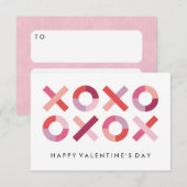 Hugs + Kisses Classroom Valentijn - Blush Kaart (Voorkant / Achterkant)