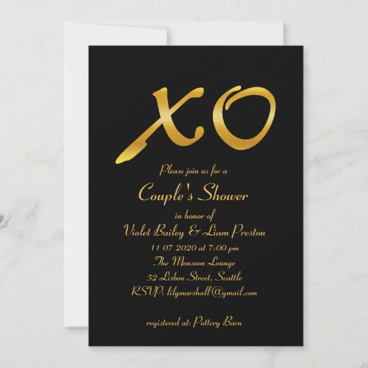 Hugs & Kisses Couple's Shower Invitation Kaart (Voorkant)